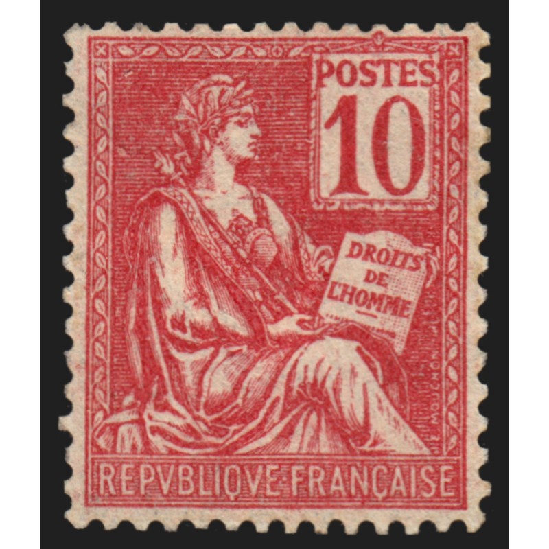 n°116, Mouchon 10c rouge, Type II, neuf * légère trace de charnière - SUPERBE n°116, Mouchon 10c rouge, Type II, neuf * légère trace de charnière - SUPERBE