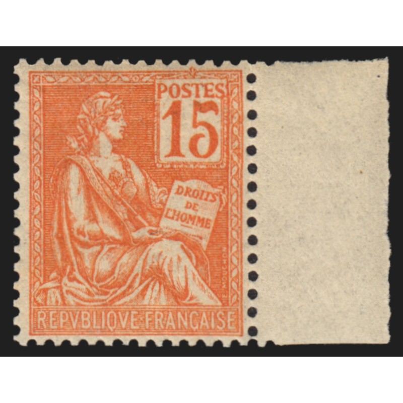 n°117, Mouchon 15c orange, Type II, neuf ** sans charnière - SUPERBE