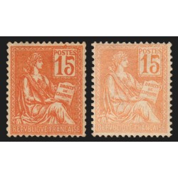 n°117, en 2 nuances, Mouchon 15c orange, neuf ** sans charnière - SUPERBE