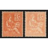 n°117, en 2 nuances, Mouchon 15c orange, neuf ** sans charnière - SUPERBE