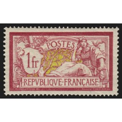 n°121, Merson 1fr lie-de-vin et olive, neuf * avec charnière - TB