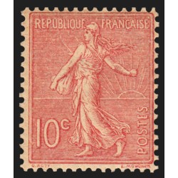 n°129, Semeuse lignée, 10c rose, neuf ** sans charnière - TB