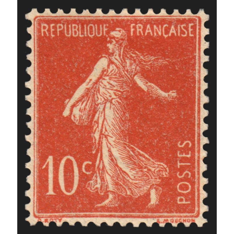 n°135, Semeuse fond plein, 10c rouge, Type I, neuf ** sans charnière - SUPERBE