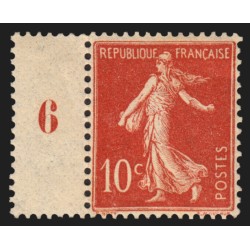 n°135, Semeuse fond plein, 10c rouge, Type I, neuf ** sans charnière - TB