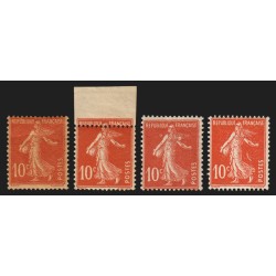 n°138, lot de variétés, papier GC, piquage à cheval, anneau-lune, neufs * - TB