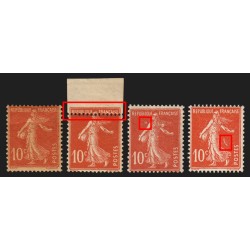 n°138, lot de variétés, papier GC, piquage à cheval, anneau-lune, neufs * - TB