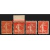 n°138, lot de variétés, papier GC, piquage à cheval, anneau-lune, neufs * - TB