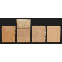 n°138, lot de variétés, papier GC, piquage à cheval, anneau-lune, neufs * - TB