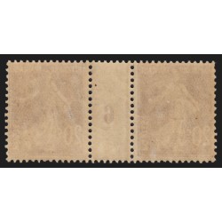 n°139, paire millésime 6, Semeuse 20c brun-rouge-foncé, neuf ** sans charnière