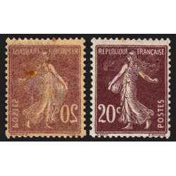 n°139f, variété "impression recto-verso", Semeuse 20c brun-très-foncé, neuf *