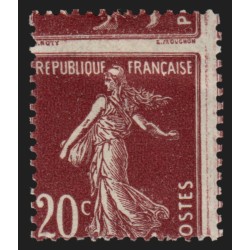n°139h, variété "piquage à cheval", Semeuse 20c brun-rouge-foncé, neuf * - TB