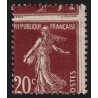 n°139h, variété "piquage à cheval", Semeuse 20c brun-rouge-foncé, neuf * - TB