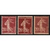 n°139, 139b, 139e, Semeuse 1907, 20c brun-rouge, neufs ** sans charnière - TB