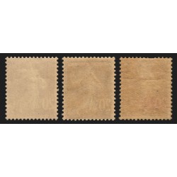 n°139, 139b, 139e, Semeuse 1907, 20c brun-rouge, neufs ** sans charnière - TB