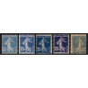 n°140, en 4 nuances + recto-verso, Semeuse 25c bleu, neufs ** sans charnière TB