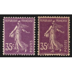 n°142/142d, Semeuse 35c violet + papier GC, neufs ** sans charnière - SUPERBE