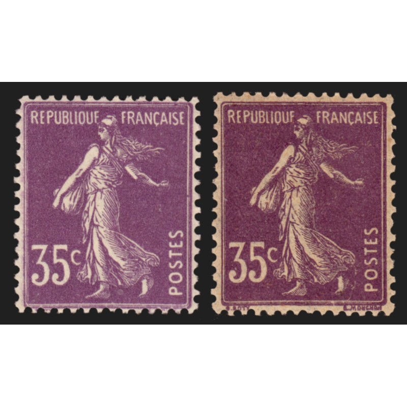 n°142/142d, Semeuse 35c violet + papier GC, neufs ** sans charnière - SUPERBE