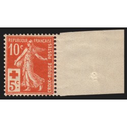 n°147, bord de feuille intégral, Semeuse Croix-Rouge 1914, neuf ** - TB