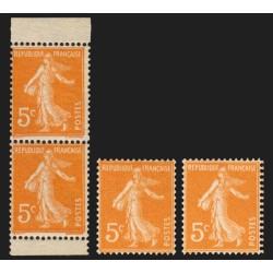 n°158, 158b, 158c, Semeuse 5c orange, neufs ** sans charnière, signé CALVES