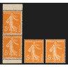 n°158, 158b, 158c, Semeuse 5c orange, neufs ** sans charnière, signé CALVES
