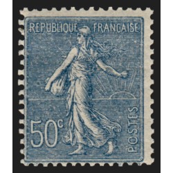 n°161, Semeuse lignée 50c bleu, neuf ** sans charnière - TB