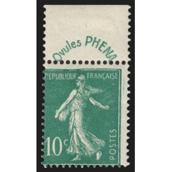 n°188, Semeuse 10c vert avec bandelette Phéna 1924, neuf */** - TB
