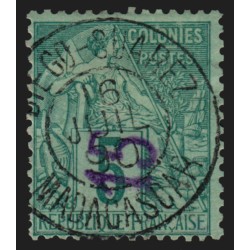 DIEGO-SUAREZ, n°2, 15 sur 5c vert-sur-vert, oblitéré, signé CHANDANSON - TB