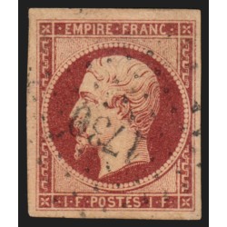 n°18, 1fr carmin, oblitéré PC 1730 Limoges, certificat JF.BRUN - TTB D'ASPECT