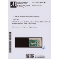 n°188A, Semeuse Minéraline, neuf ** sans charnière, Certificat JF.BRUN - TB