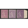 n°197, les 3 nuances, Semeuse lignée 45c lilas, neufs ** sans charnière SUPERBE