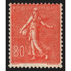 n°203, Semeuse lignée, 80c rouge, neuf ** sans charnière - TB
