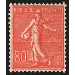 n°203, Semeuse lignée, 80c rouge, neuf * très bon centrage - SUPERBE