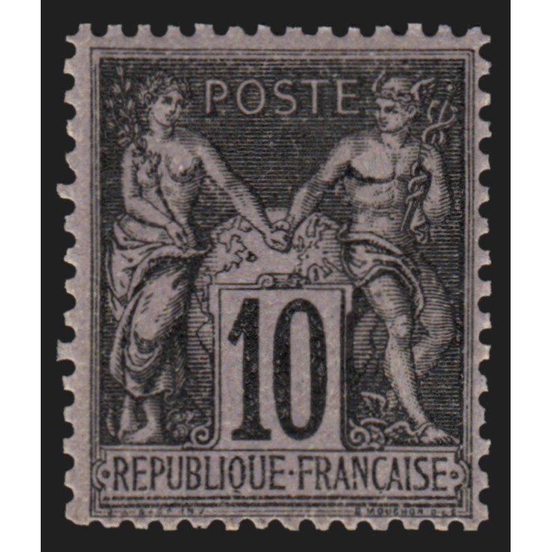 n°103, Sage 10c noir sur lilas (N sous B), neuf ** sans charnière - TB n°103, Sage 10c noir sur lilas (N sous B), neuf ** sans charnière - TB