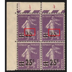 n°218, variété "surcharge incomplète" tenant à normal, neuf ** - SUPERBE