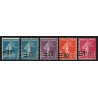 n°217/228, lot de 5 variétés "surcharge décalée", Semeuse neufs ** SUPERBE