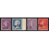 n°217/228, lot de 4 variétés "surcharge décalée", neufs * trace de ch. - TB