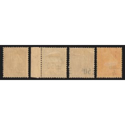 n°217/228, lot de 4 variétés "surcharge décalée", neufs * trace de ch. - TB