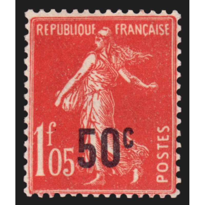 n°225, variété "surcharge barres omises", neuf * trace de charnière - TB n°225, variété "surcharge barres omises", neuf * trace de charnière - TB