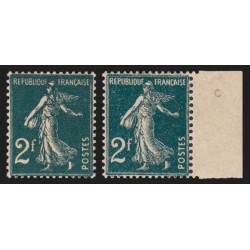 n°239, variété impression "grasse" et "fine", Semeuse 2fr vert, neufs ** - TB