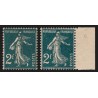 n°239, variété impression "grasse" et "fine", Semeuse 2fr vert, neufs ** - TB