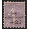 n°276, Caisse d'Amortissement 1931, 25c sur 50c violet, neuf * - B/TB
