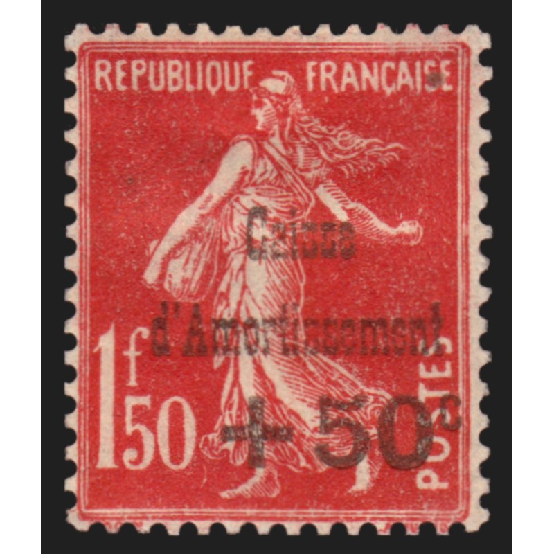 n°277, Caisse d'Amortissement 1931, 50c sur 1fr50 rouge, neuf * - B/TB