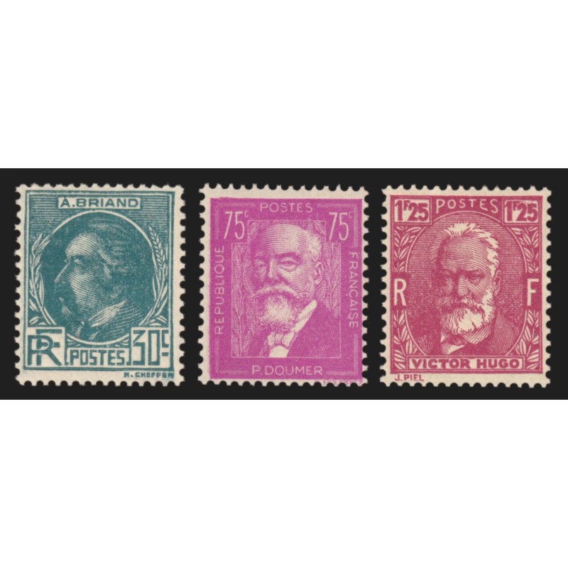 n°291/293, Célébrités 1933, série complète, neufs ** sans charnière - TB