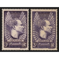 n°338/338a, Jean Mermoz, les 2 nuances lilas et violet, neufs ** sans charnière