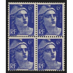 n°720b, variété "mèches croisées", Marianne de Gandon 6fr bleu-violet, neufs **