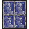 n°720b, variété "mèches croisées", Marianne de Gandon 6fr bleu-violet, neufs **