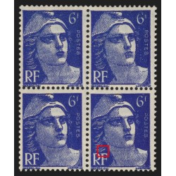 n°720b, variété "mèches croisées", Marianne de Gandon 6fr bleu-violet, neufs **