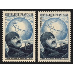 n°907/907b, variété "papier carton" + normal, Maurice Noguès, neufs ** SUPERBE