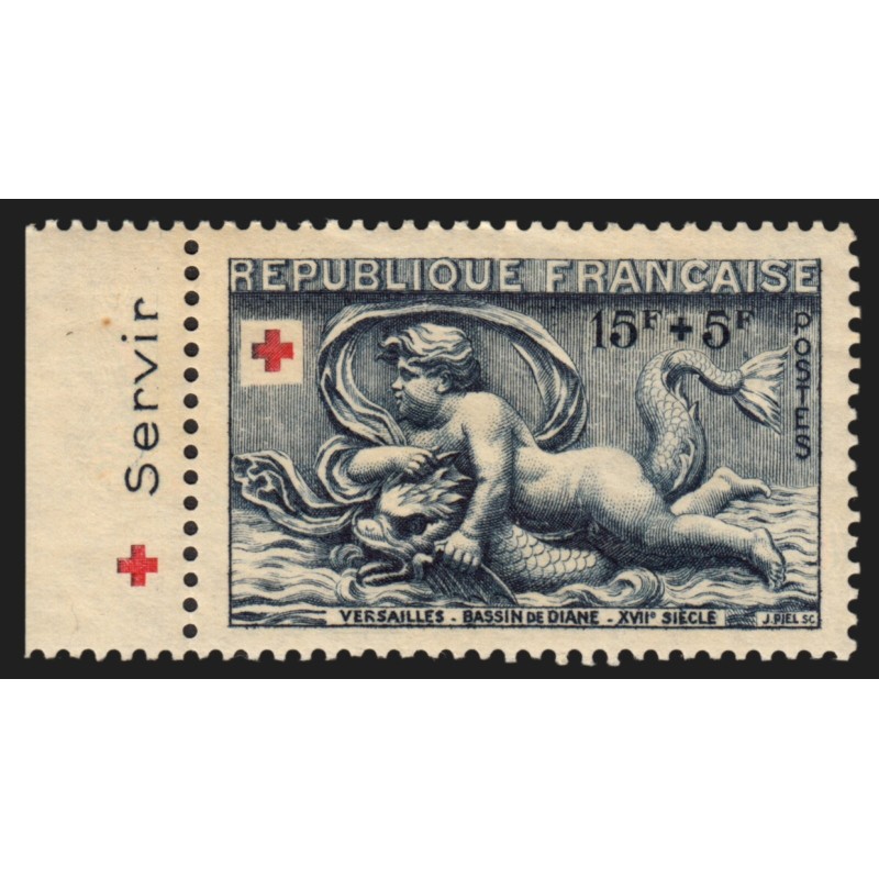 n°938a, avec bande publicitaire, Croix-Rouge 1952, neuf ** sans charnière - TB