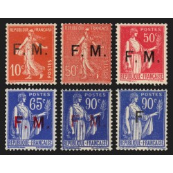 Franchise Militaire n°5/10 complet, les 6 valeurs, neufs ** sans charnière - TB